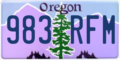 OR license plate 983RFM