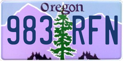 OR license plate 983RFN