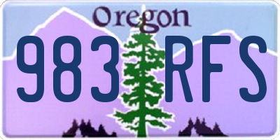 OR license plate 983RFS