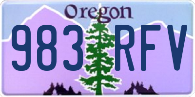 OR license plate 983RFV