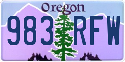OR license plate 983RFW