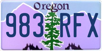 OR license plate 983RFX