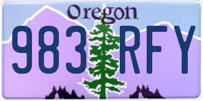 OR license plate 983RFY