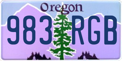 OR license plate 983RGB