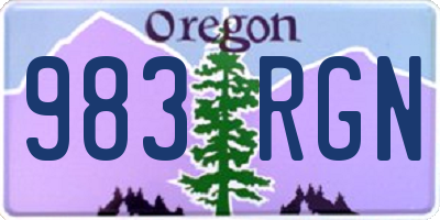 OR license plate 983RGN