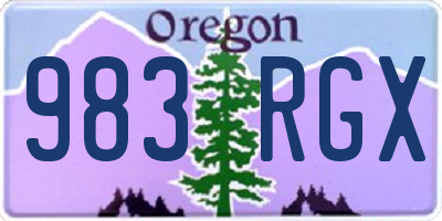 OR license plate 983RGX