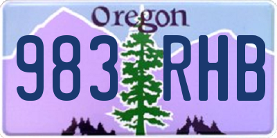 OR license plate 983RHB