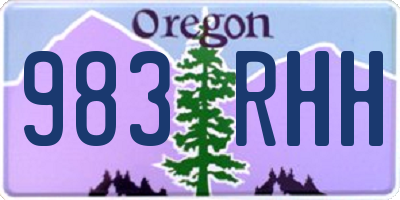 OR license plate 983RHH