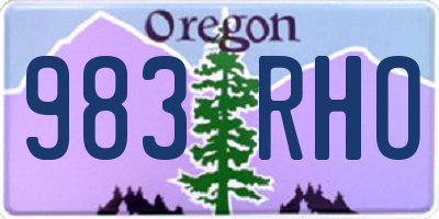 OR license plate 983RHO