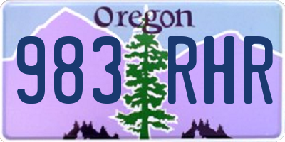 OR license plate 983RHR