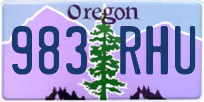 OR license plate 983RHU