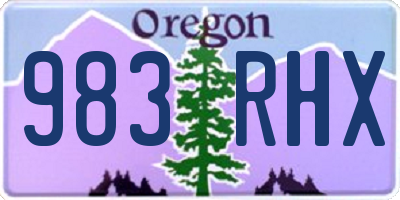 OR license plate 983RHX