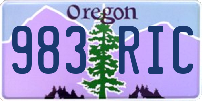 OR license plate 983RIC