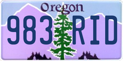 OR license plate 983RID