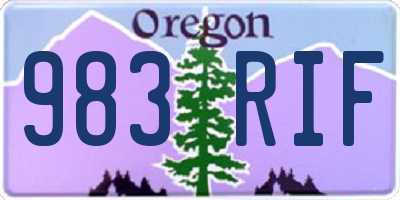 OR license plate 983RIF