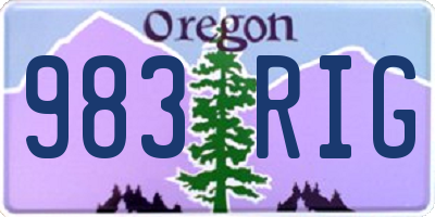 OR license plate 983RIG