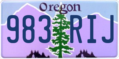 OR license plate 983RIJ