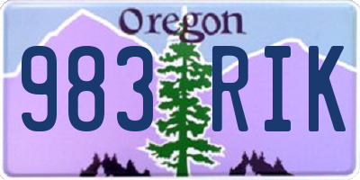 OR license plate 983RIK