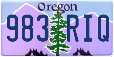 OR license plate 983RIQ