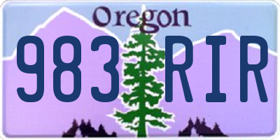 OR license plate 983RIR