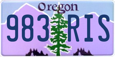 OR license plate 983RIS