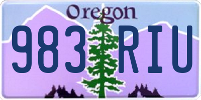 OR license plate 983RIU