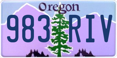 OR license plate 983RIV