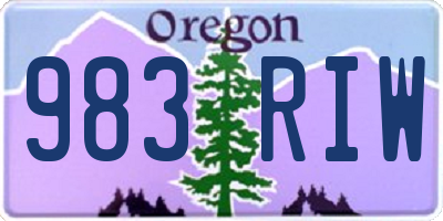 OR license plate 983RIW