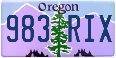 OR license plate 983RIX