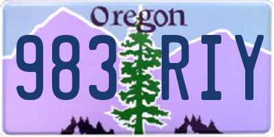 OR license plate 983RIY