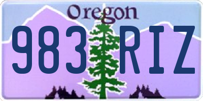 OR license plate 983RIZ