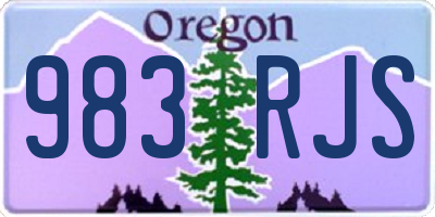 OR license plate 983RJS