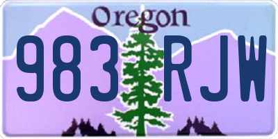 OR license plate 983RJW