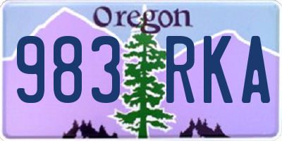 OR license plate 983RKA