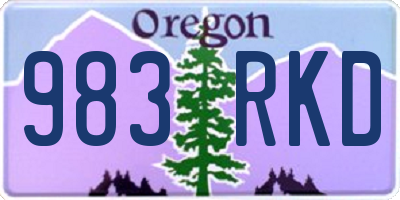 OR license plate 983RKD