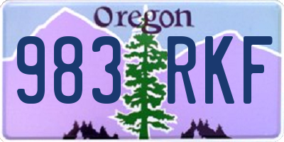 OR license plate 983RKF