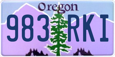 OR license plate 983RKI