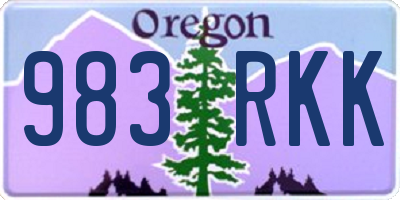 OR license plate 983RKK