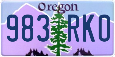 OR license plate 983RKO