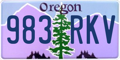 OR license plate 983RKV