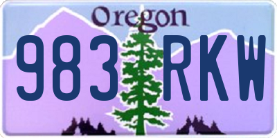 OR license plate 983RKW