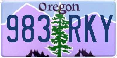 OR license plate 983RKY