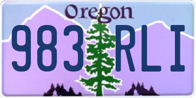 OR license plate 983RLI