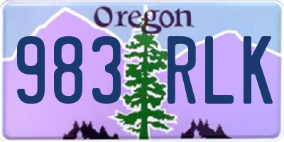 OR license plate 983RLK