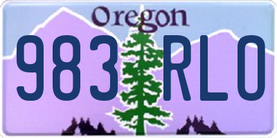 OR license plate 983RLO