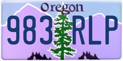 OR license plate 983RLP
