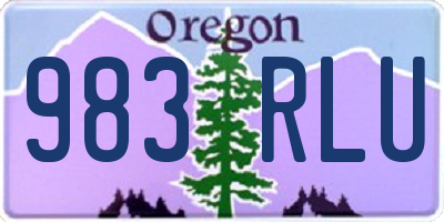 OR license plate 983RLU