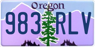 OR license plate 983RLV