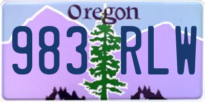 OR license plate 983RLW
