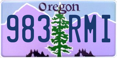 OR license plate 983RMI
